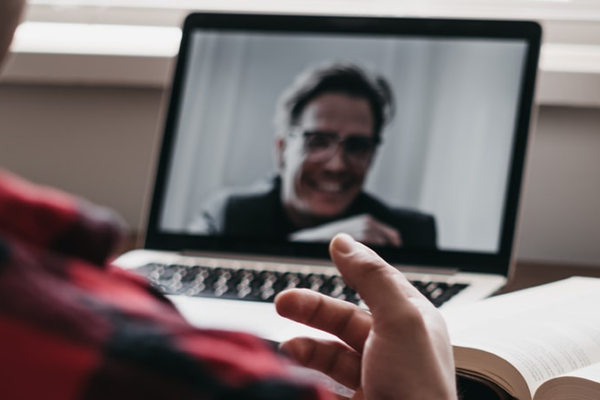 Two people chatting online